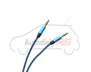 Kábel AUX modro-čierny textil kábel 3.5mm jack